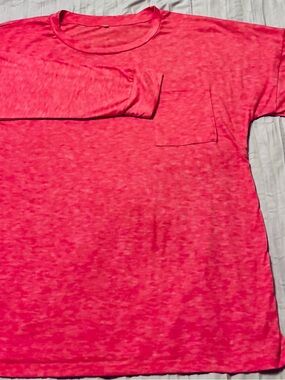 Source Unknown Hot Pink Long Sleeve Pocket Tee